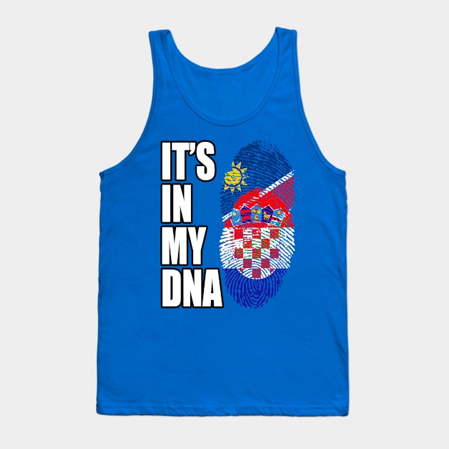 Croatian And Namibian Mix DNA Flag Heritage Tank Top by Just Rep It!!